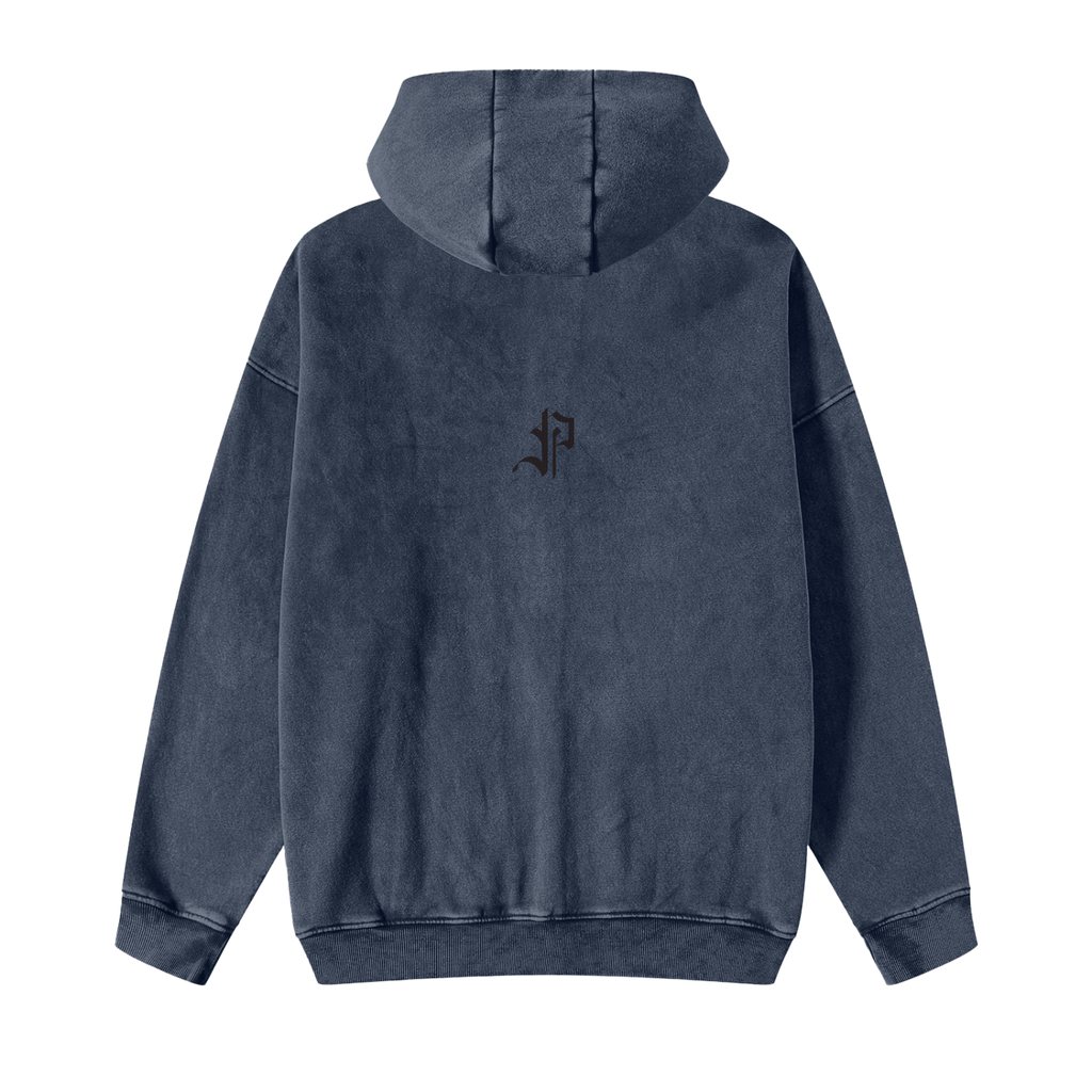 Snow Washed Zip Through Hoodie