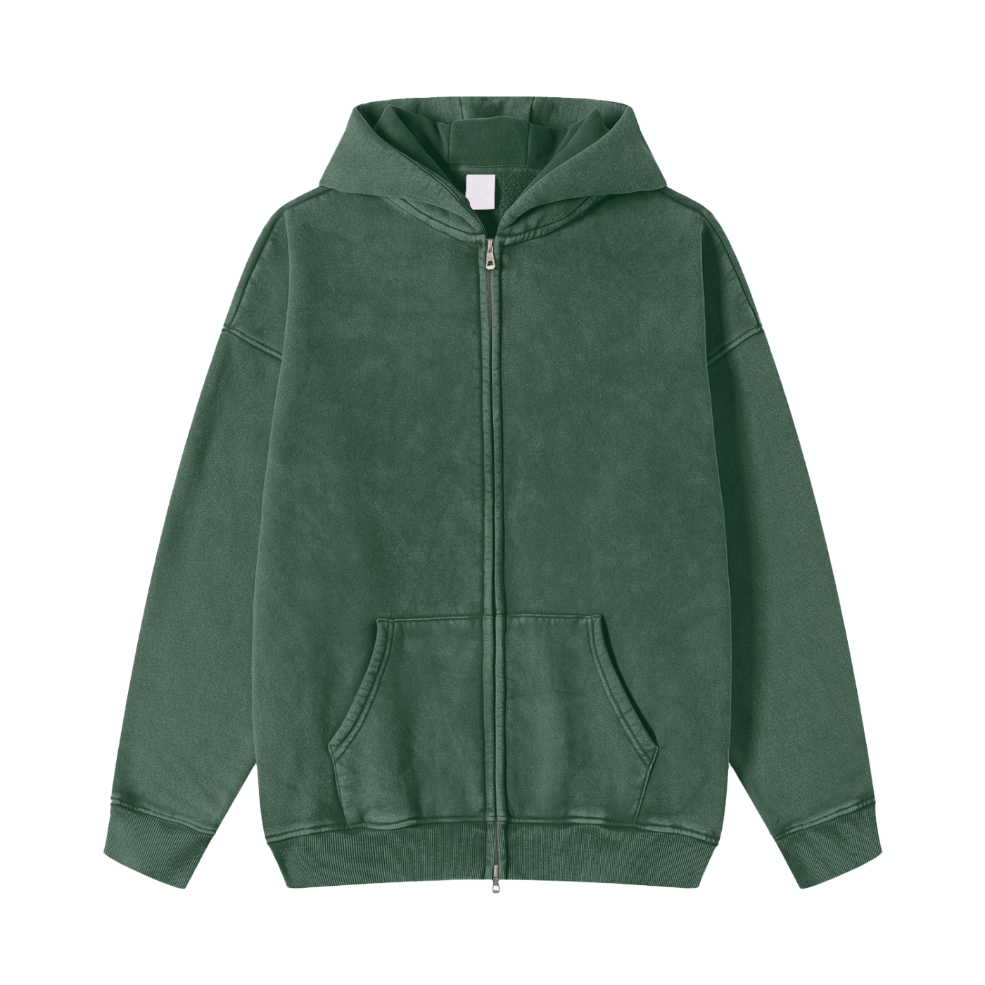 Snow Washed Zip Through Hoodie