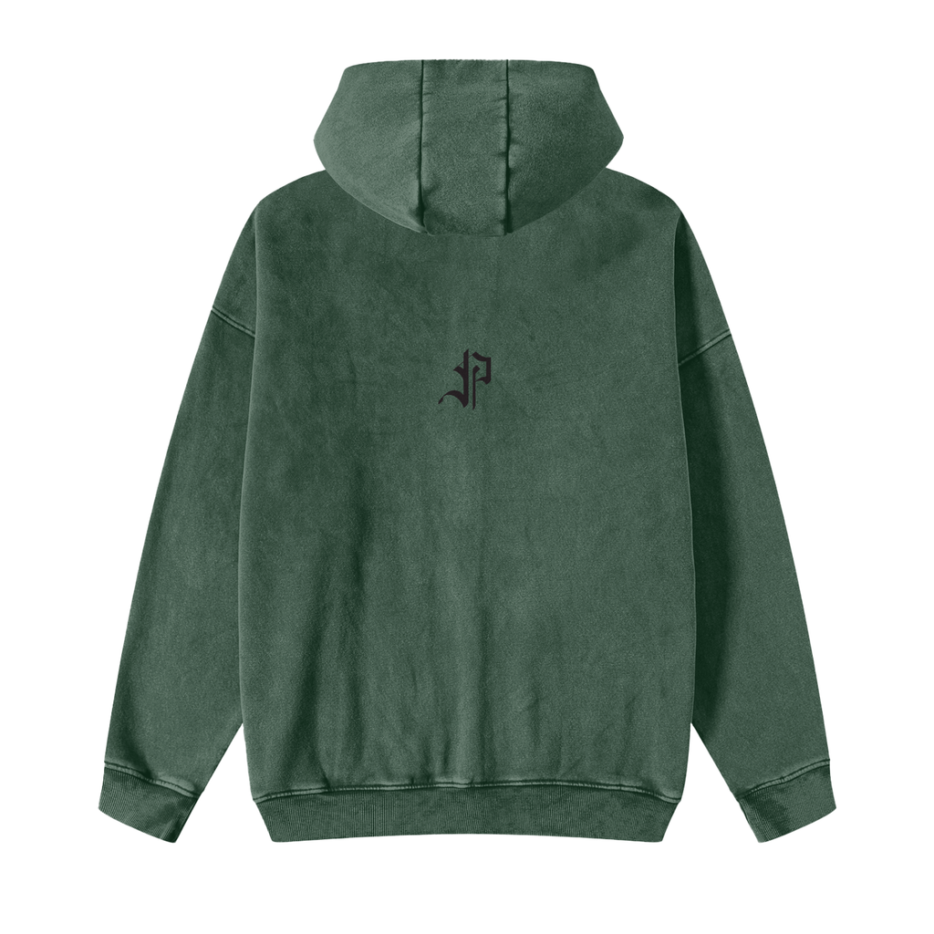 Snow Washed Zip Through Hoodie