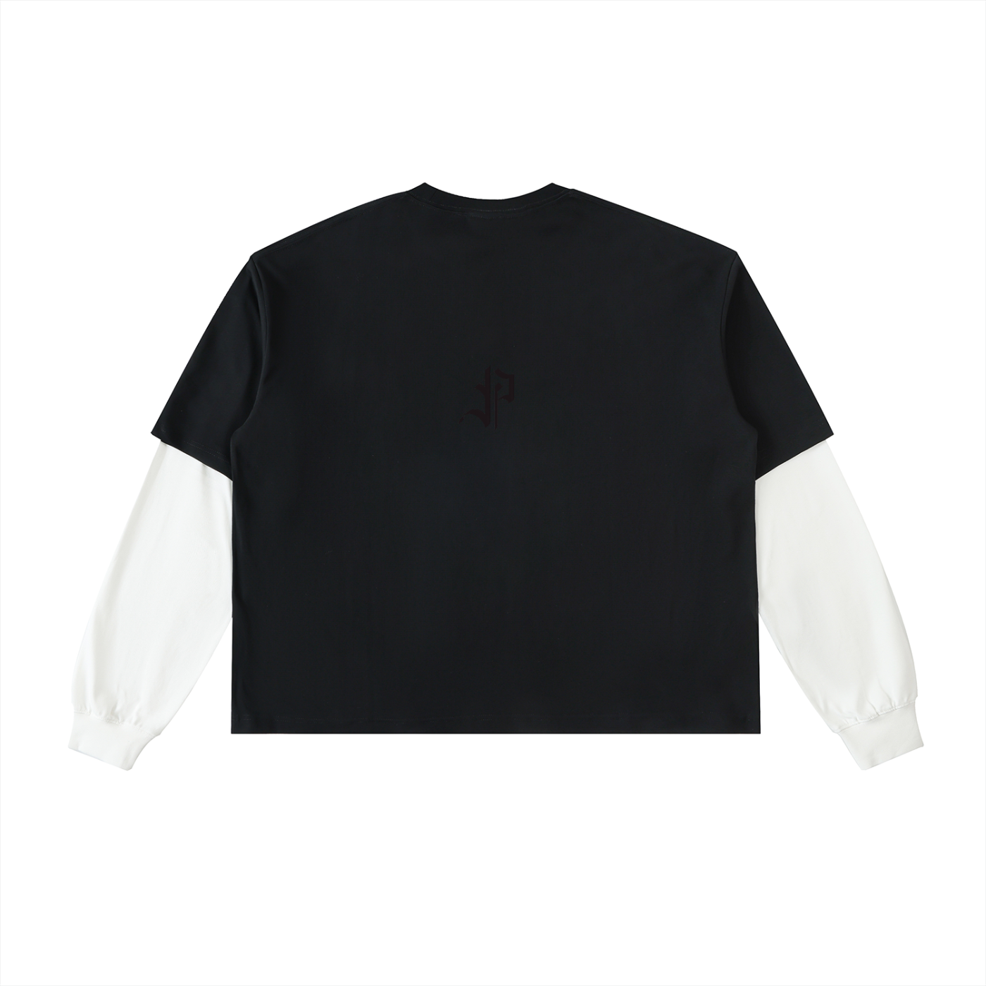 Layered Contrast Sleeve Cotton T Shirt