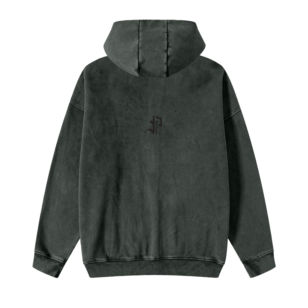 Snow Washed Zip Through Hoodie